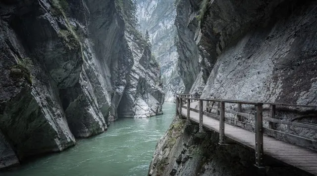 Aare Gorge and Giessbach Falls: the Oberland's built waterfalls