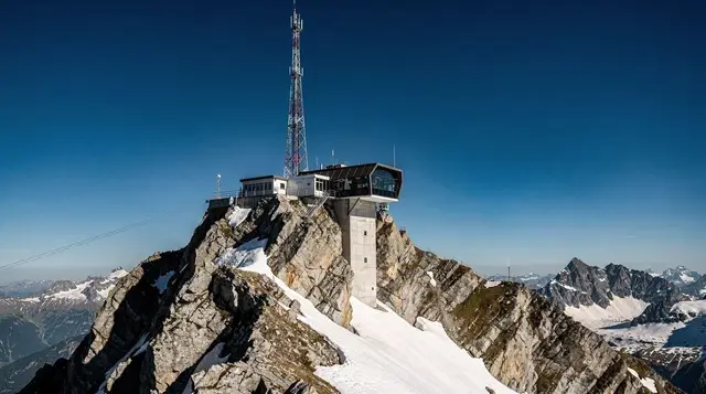 The Säntis, Schwägalp cable car and the Aescher inn on Ebenalp